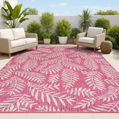 Floral & Plant Pink Outdoor Rugs You'll Love | Wayfair